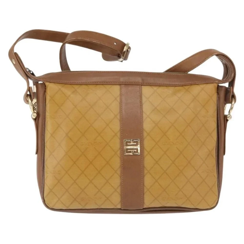 Authentic GIVENCHY Shoulder Bag PVC Canvas Beige Gold - Picture 5 of 16